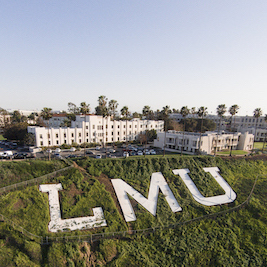Image of LMU letters on bluff